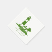 Nautic Seaside Lighthouse Dark Blue Wedding Serviette (Ecke)
