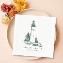 Nautic Seaside Lighthouse Dark Blue Wedding