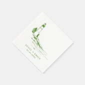 Nautic Seaside Lighthouse Dark Blue Wedding Serviette (Ecke)