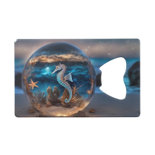 Nautic Seepferd Starfish Fantasy Bottle Opener Geldbeutel Flaschenöffner (Vorderseite (Horizontal))