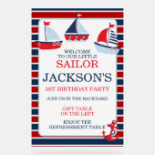 Nautic Segelboote 1. Geburtstag Begrüßungszeichen Acrylschild (Vorderseite)