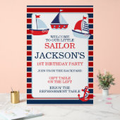 Nautic Segelboote 1. Geburtstag Begrüßungszeichen Acrylschild (Hochzeit)