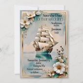 Nautic Segelschiff Hochzeit speichern Sie das Datu Save The Date (Vorderseite)