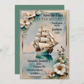 Nautic Segelschiff Hochzeit speichern Sie das Datu Save The Date (Vorne/Hinten)