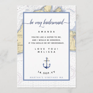 Nautic Sei meine Bridesmaid | Martha's Vineyard Einladung
