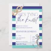 Nautic Sie bindet das Brautparty des Knotens Einladung (Vorderseite)