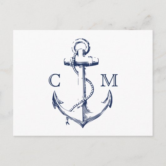 Nautic Sketch Anchor UAWG Einladungspostkarte (Vorderseite)