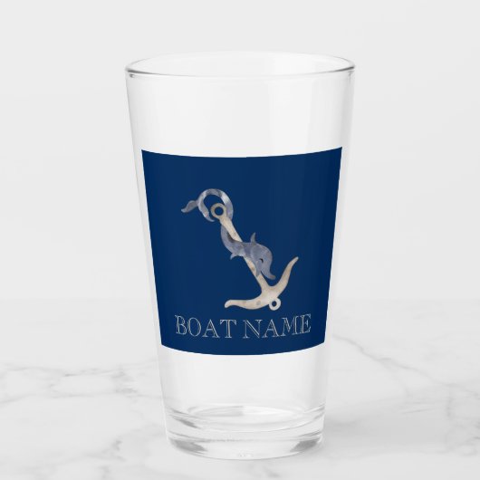 Nautic Spirit Anchor Dolphin Navy Blue Glas (Vorderseite)