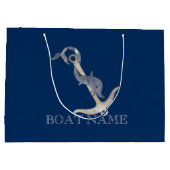 Nautic Spirit Anchor Dolphin Navy Blue Große Geschenktüte (Rückseite)