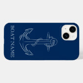 Nautic Spirit Anchor Navy Blue Case-Mate iPhone Hülle (Rückseite (Horizontal))