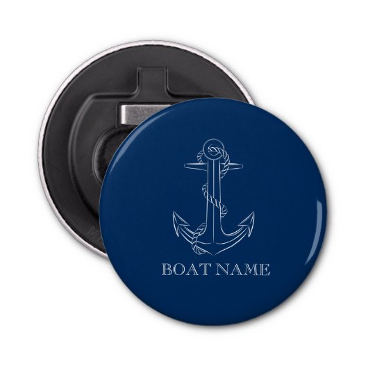 Nautic Spirit Anchor Navy Blue Flaschenöffner (Vorderseite)