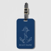 Nautic Spirit Anchor Navy Blue Gepäckanhänger (Vorderseite Vertikal)