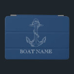 Nautic Spirit Anchor Navy Blue iPad Mini Hülle<br><div class="desc">Dieses Bild zeigt einen Anker auf einem marineblauen Hintergrund.</div>