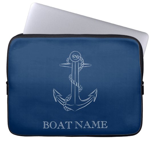 Nautic Spirit Anchor Navy Blue Laptopschutzhülle (Vorderseite)