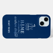 Nautic Spirit Boat Navy Blue Case-Mate iPhone Hülle (Rückseite (Horizontal))