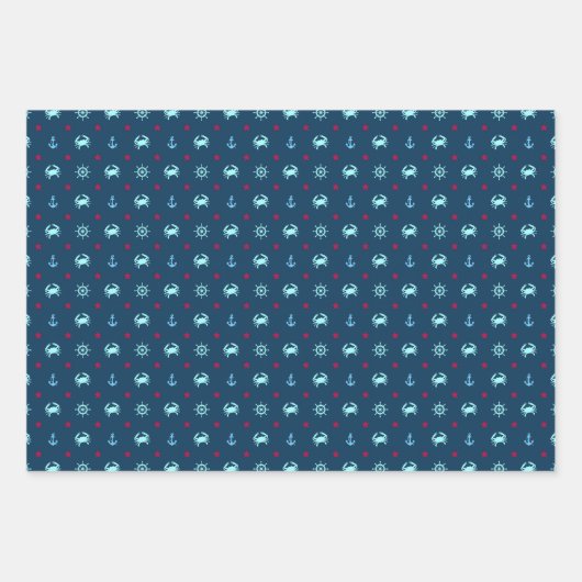 Nautic Star Pattern Geschenkpapier Set (Vorderseite 3)