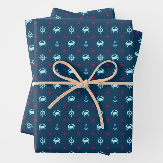 Nautic Star Pattern Geschenkpapier Set (Beispiel)