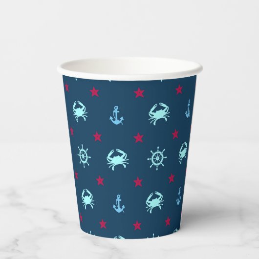 Nautic Star Pattern Pappbecher (Rückseite)