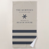 Nautic Starfish Family Beach House Strandtuch (Vorderseite)
