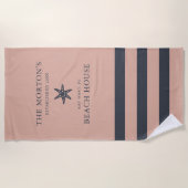 Nautic Starfish Family Beach House Strandtuch (Vorderseite)