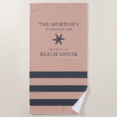 Nautic Starfish Family Beach House Strandtuch (Vorderseite)