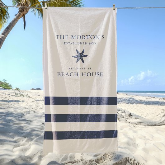 Nautic Starfish Family Beach House Strandtuch