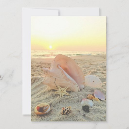 Nautic Starfish Name Beach Sunset Save the Date Einladung (Rückseite)