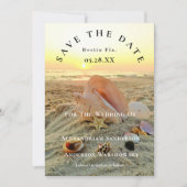 Nautic Starfish Name Beach Sunset Save the Date Einladung (Vorderseite)