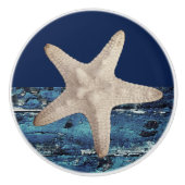 Nautic Starfish Navy Blue Beach Keramikknauf (Vorderseite)