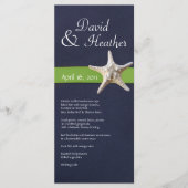 Nautic Starfish Navy und Kelly Green Menu Programm (Vorderseite)