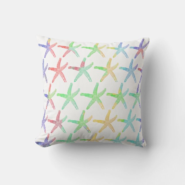 Nautic Starfish Patterns Ocean Colorful Niedlich  Kissen (Vorderseite)
