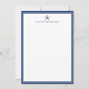 Nautic Starfish Quarto Custom Stationery Mitteilungskarte