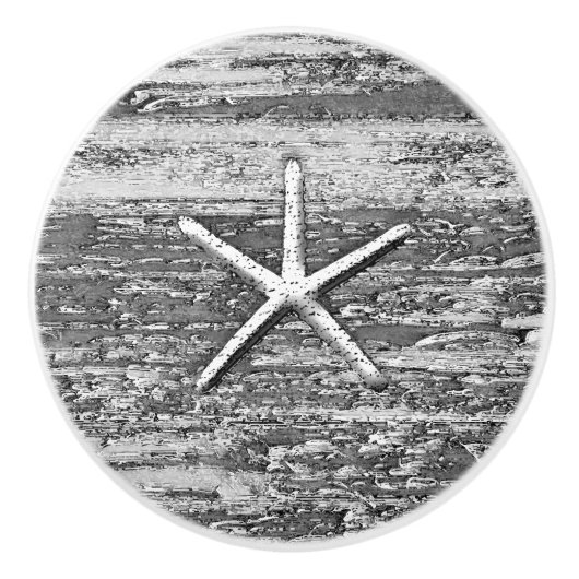 Nautic Starfish Weathered Wood Grau & White Keramikknauf (Vorderseite)
