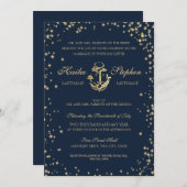 Nautic Starry Sky Wedding Einladung (Vorne/Hinten)