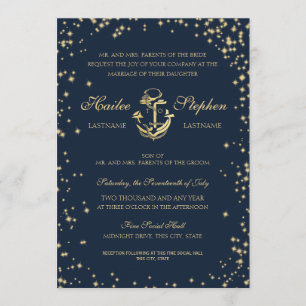 Nautic Starry Sky Wedding Einladung