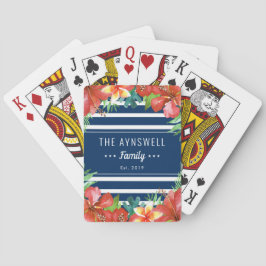 Nautic Strip Tropical Floral Family Spielkarten