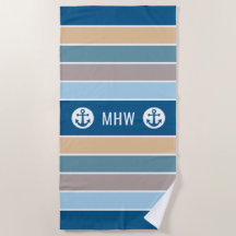 Nautic Stripes Custom Mono Strandtuch