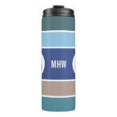 Nautic Stripes custom monogram tumbler Thermosbecher (Vorderseite)
