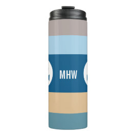 Nautic Stripes custom monogram tumbler Thermosbecher