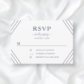 Nautic Stripes Gold Anchor Wedding RSVP Karte