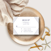 Nautic Stripes Gold Anchor Wedding RSVP Karte