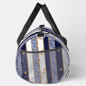 Nautic Stripes Gold Chains Anchor Luxury Travel Duffle Bag (Rechts)