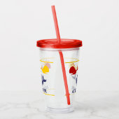 Nautic Stripes Navy Blue Yellow Red Whale White Acryltrinkbecher (Links)