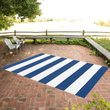 Nautic Striping Navy Blue White Summer Boat