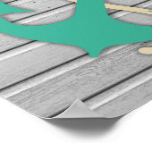 Nautic Style Ihr Familienname Poster (Ecke)