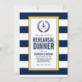 Nautic Style Probe Dinner Einladung (Vorderseite)
