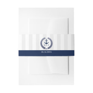 Nautic Style Wedding Custom Monogram Einladungsbanderole