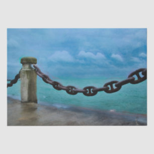 Nautic Summer Beach Front Aquamarine Wasserfarbe Seidenpapier