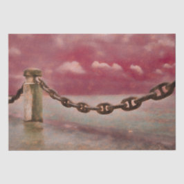 Nautic Summer Beach Front Pink Brown Wasserfarbe Seidenpapier