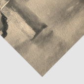 Nautic Summer Beach Front Sepia Brown Wasserfarbe Seidenpapier (Detail)